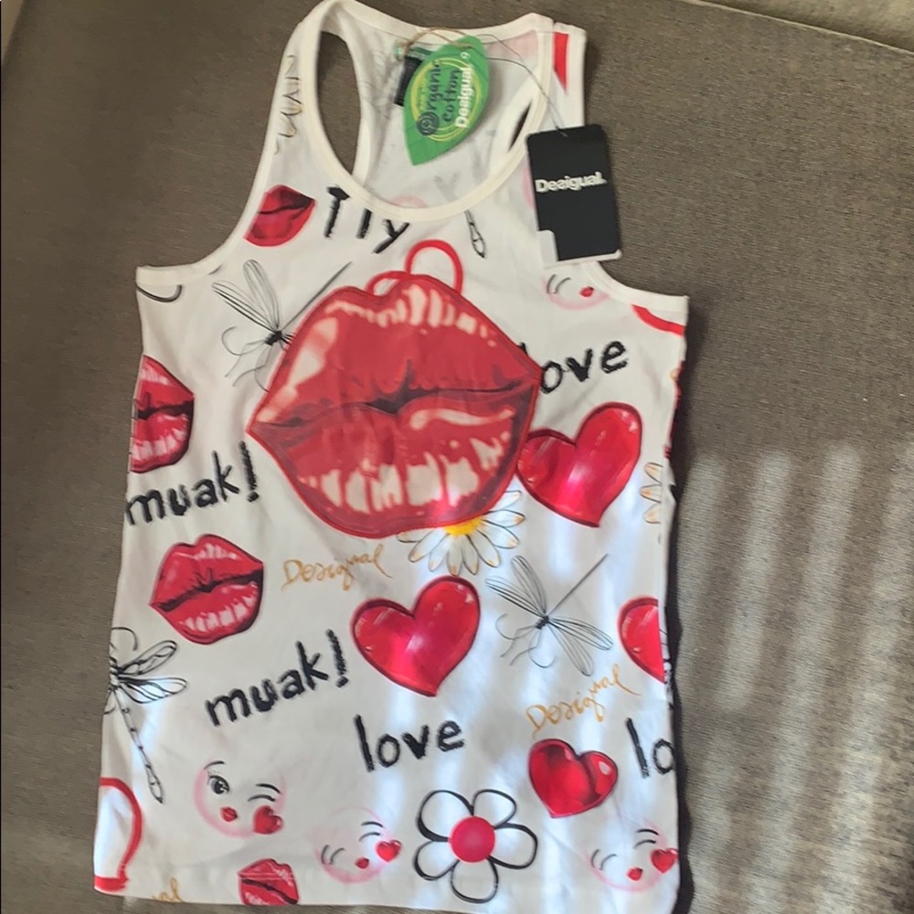 DESIGUAL Tank Top Size 13/14 NEW. Organic cotton